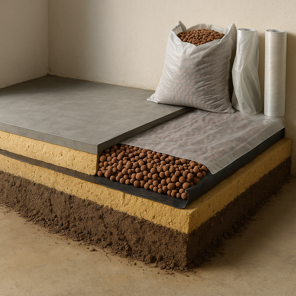 Утепление пола керамзитом: толщина слоя, пароизоляция, частые ошибки